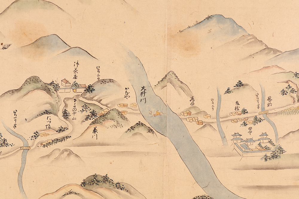 A picture scroll depicting highways (a section)