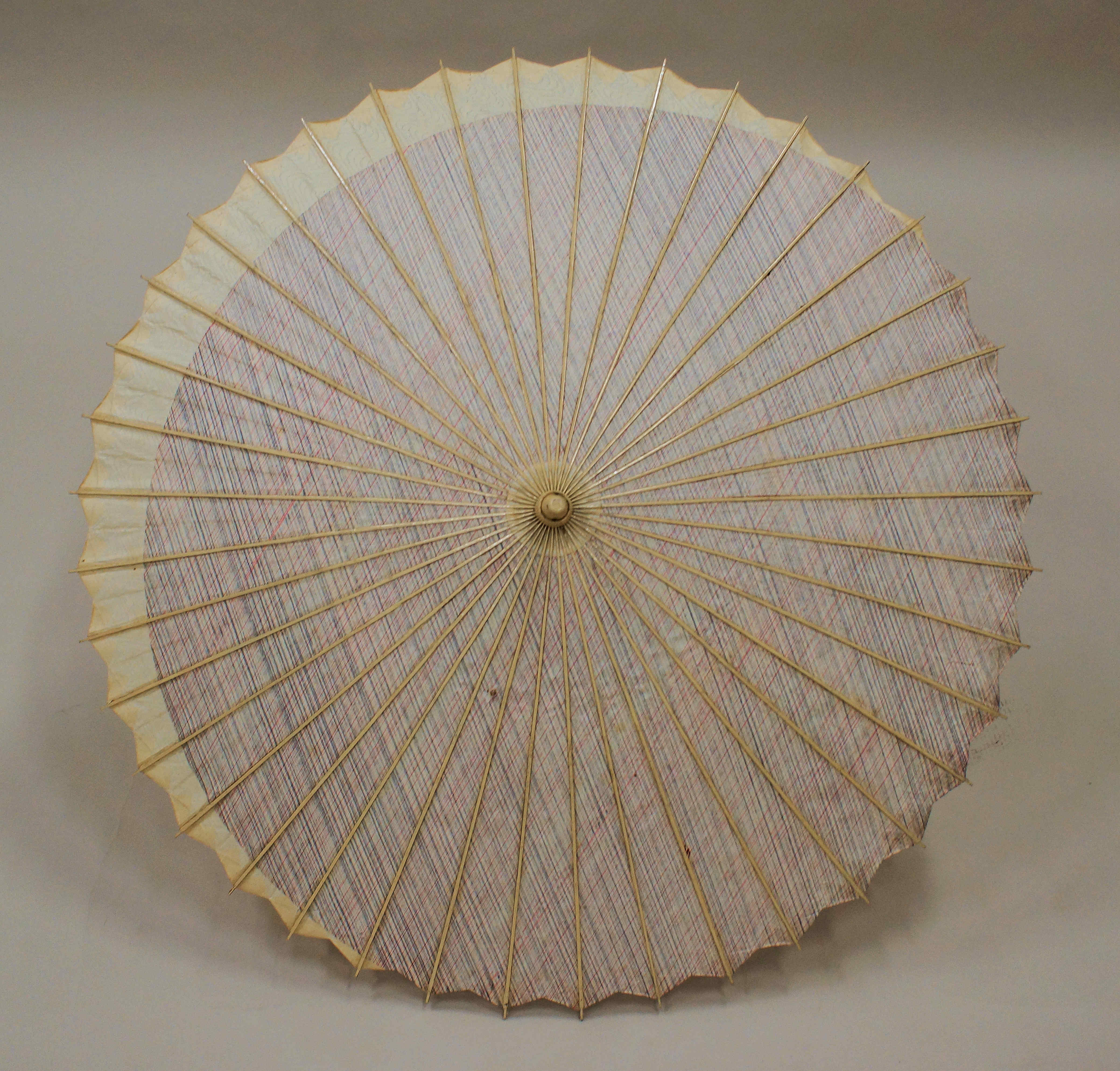 Parasol, Tsukiyakko (Moon-Shaped) Umbrella with Ajiro (Jagged Eaves) 