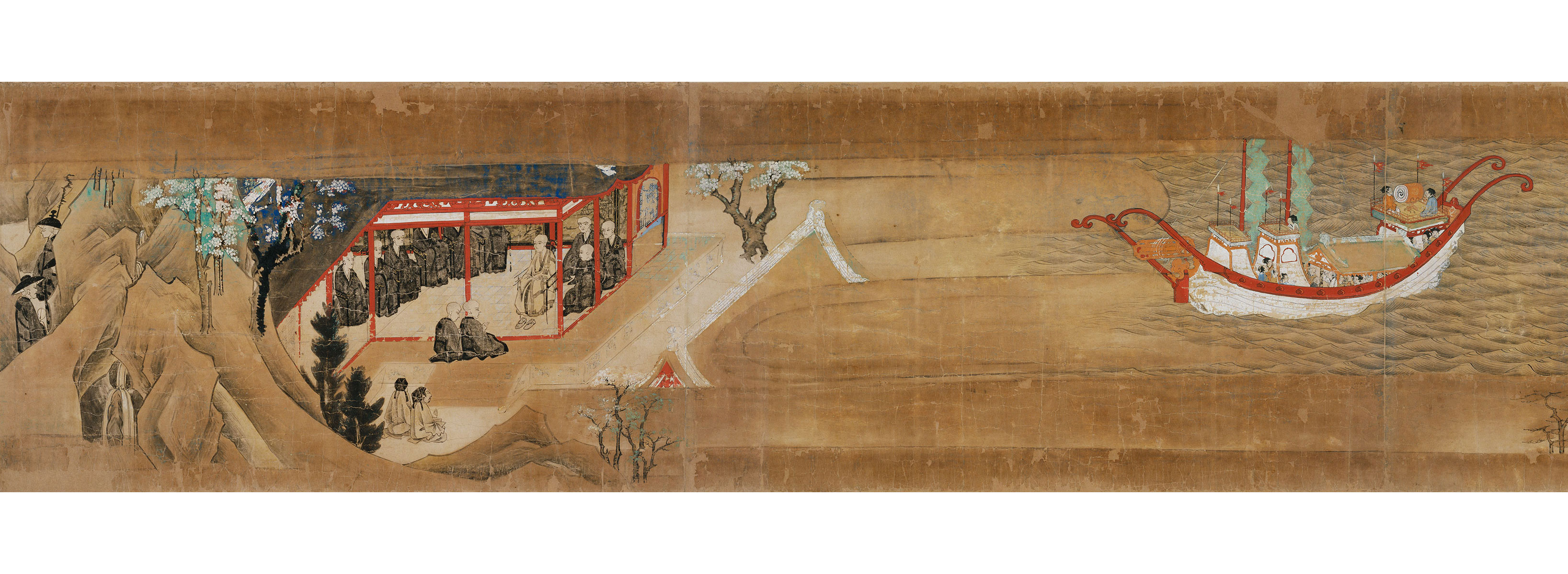 Important Cultural Property Toseiden emaki (Illustrated Scrolls of Ganjin-Wajo’s expedition to Japan), Volume 1
