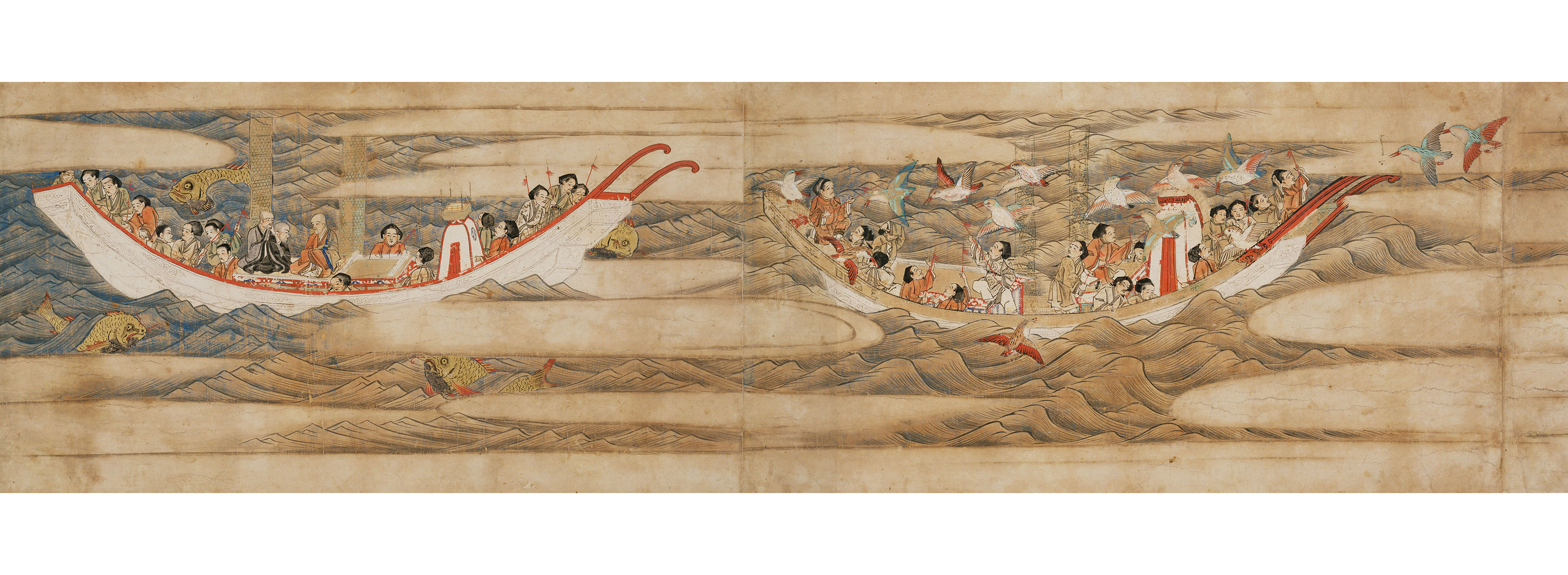 Important Cultural Property Toseiden emaki (Illustrated Scrolls of Ganjin-Wajo’s expedition to Japan), Volume 3