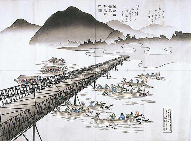 360-90　美濃国長良川烏鬼行之図 1枚　明治34年（1901）4月 39.0×53.1