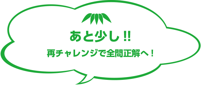 あと少し!!やりなおして全問正解へ！